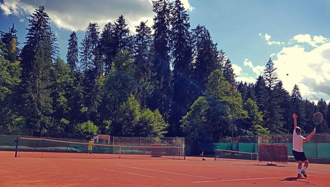 Tennis courts in summertime